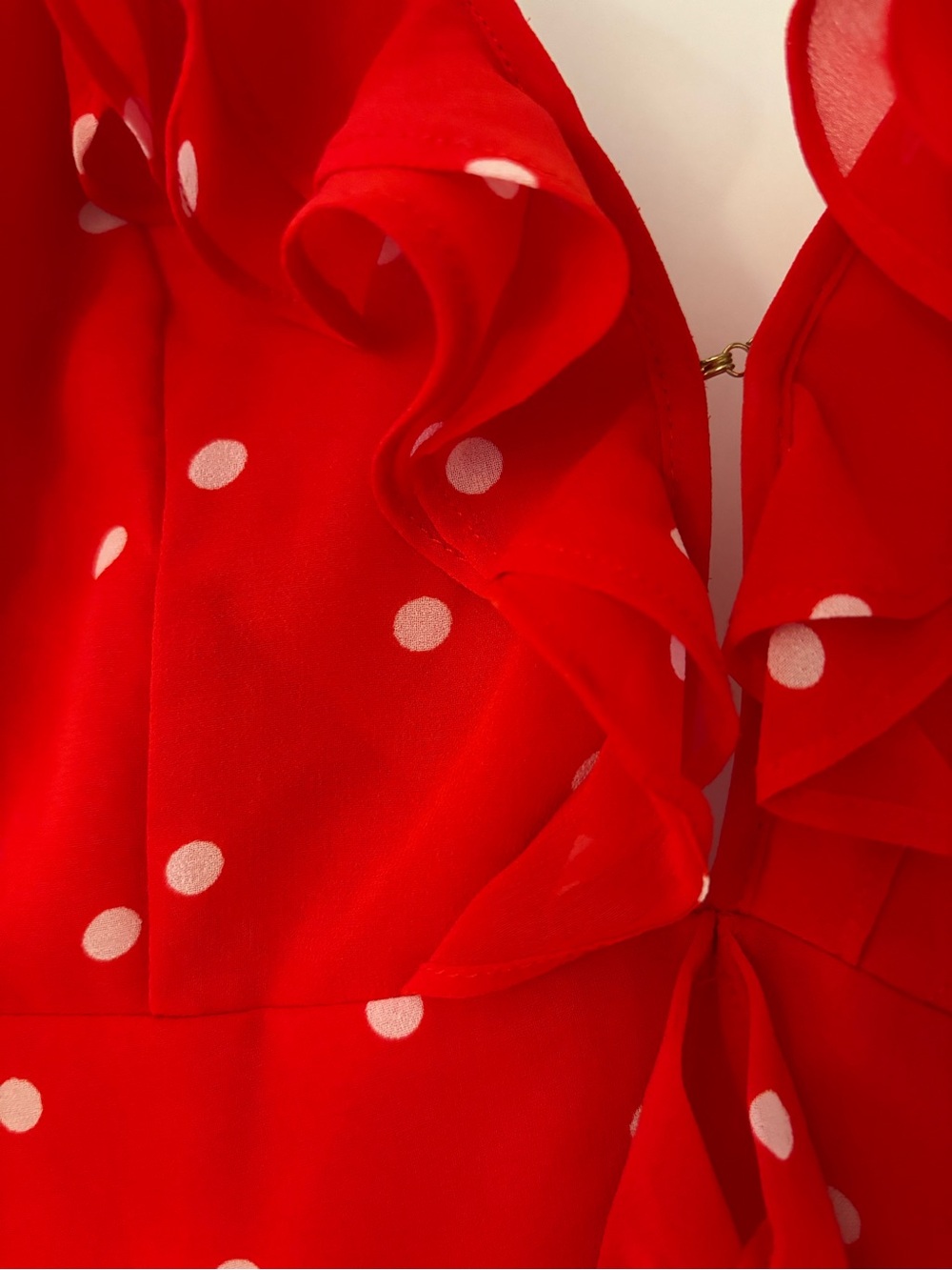 For Love & Lemons Red Polka Dot Ruffle Dress - Picture 7 of 10